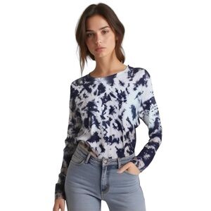 Bobi Los Angeles Tie Dye Long Sleeved Grey Shirt Cotton Modal Sz Small